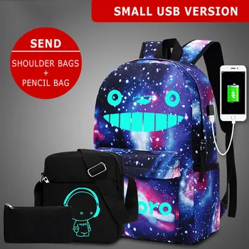 

2019 Backpack Children School Bags Animation Luminous Oxford School Backpack For Girls Boy Large Capacity USB Charge mochila
