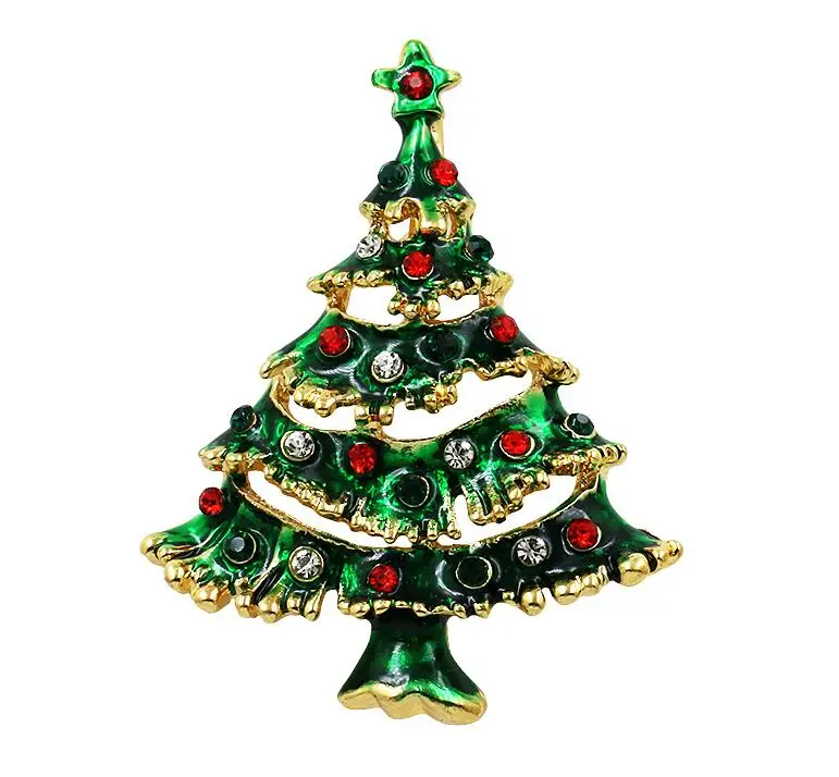 Baiduqiandu эмаль Снеговик Санта, дерево, брошь на булавке рождественские подарки Jingle Bell сапоги Броши Шарм подарок на Рождество с кристаллами - Окраска металла: 3050-4