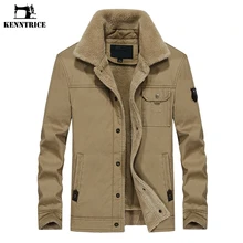 KENNTRICE Военная Униформа зимняя мужская куртка Сгущает с капюшоном ветрозащитное пальто мех животных лайнер теплый для мужчин мужские парки осен