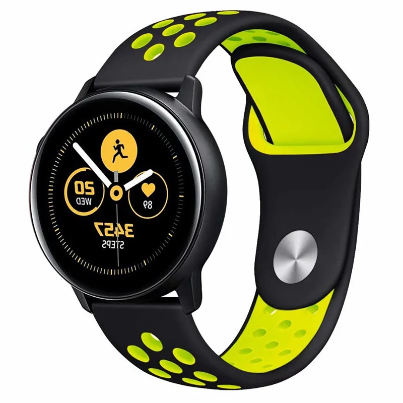

22mm 20mm Sport Band for Samsung Gear Sport S2 S3 Galaxy Watch Active 42mm 46mm Silicone Strap for Huami Pebble Time Huawei gt 2