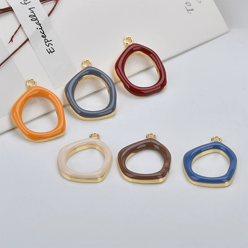 

Autumn and winter simple and pendant Moran Di color oil drop alloy DIY handmade jewelry earrings accessories