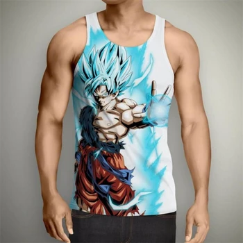 

2017 summer hot sale Anime Dragon Ball Z Vest harajuku style Sleeveless T-shirt Goku/Vegeta 3d print Unisex casual Tank Tops