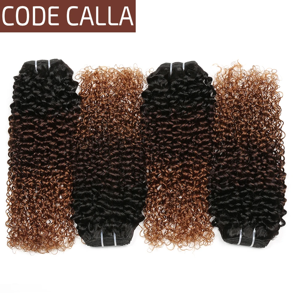 Malaysian Remy Kinky Curly Hair Bundles Ombre Blonde Bundles Weft Hair 100% Human Hair Extensions T