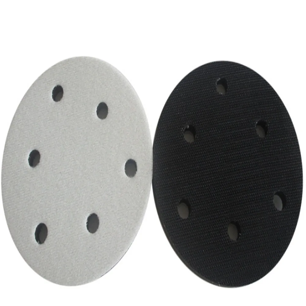 1PCS 5 Holes 5inch 125mm Sponge Interface Pad Hook and Loop Polishing