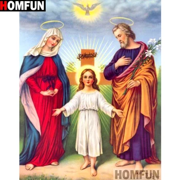 

HOMFUN Full Square/Round Drill 5D DIY Diamond Painting "Religious Jesus" Embroidery Cross Stitch 5D Home Decor Gift A14109