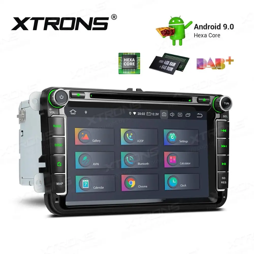 Top 8" Android 9.0 OS Car DVD Multimedia Navigation GPS Radio for Volkswagen Caddy 2003-2015 & Amarok 2010-2015 & Beetle 2011-2015 1