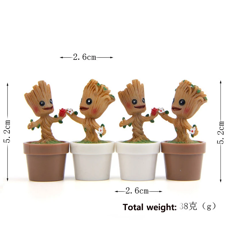 Baby Grootted Action Figure Guardians Of The GalaxyMoive Mini Q Version Flowerpot Plasthetics Model Dolls Toys Free Shipping | Игрушки и