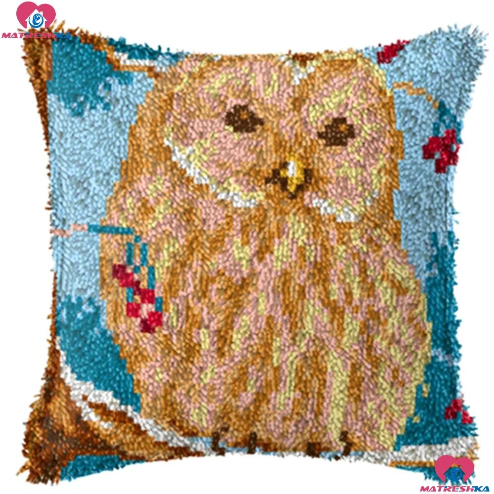 Latch Hook Kits Set for Kids Adults Beginners Bear DIY Latch Hook Kits Beginner Friendly Throw Pillow Cover Sofa Cushion Kit with Pattern Printed 16X16 inch YWNYT Latch Hook Kit