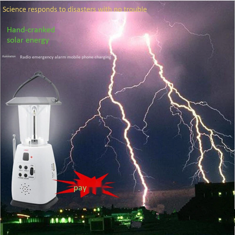 Портативный светодио дный светодиодный ночник fm-радио Солнечная энергия ручная рукоятка литиевая батарея питание открытый кемпинг телефон зарядное устройство Зарядка радио S