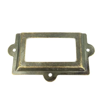 

Antique Iron Office File Drawer Door Tag Label Frame Name Card Holder large Size 107 * 61MM