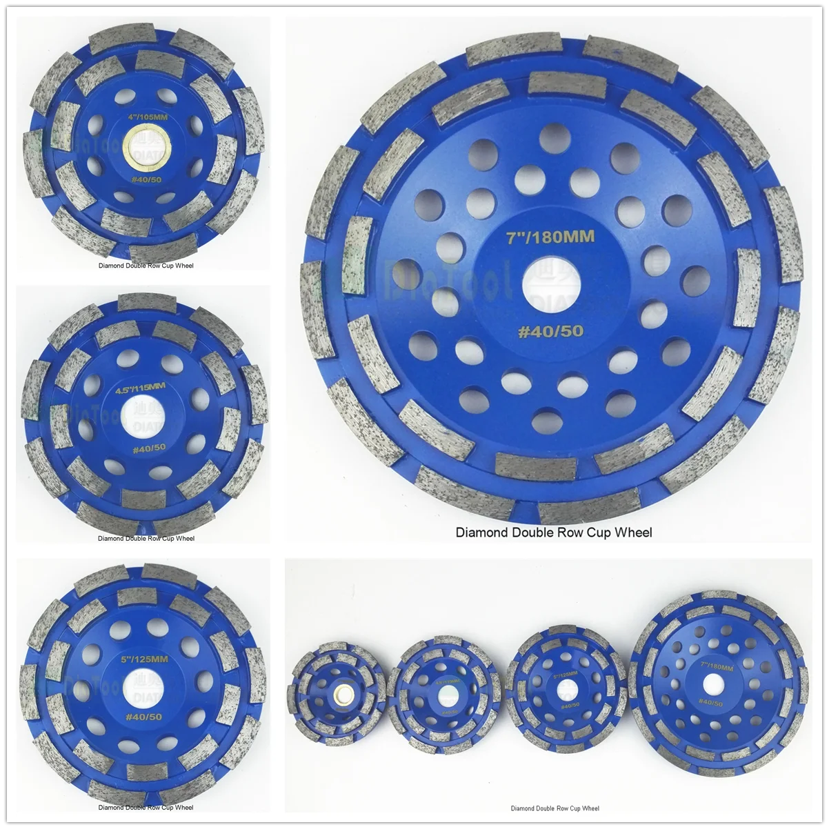 comprar DIATOOL 1 Pc Double Diamond Row Copa Roda Para O Granito Duro Material Com Boa Qualidade da Espessura Do Diamante 5mm