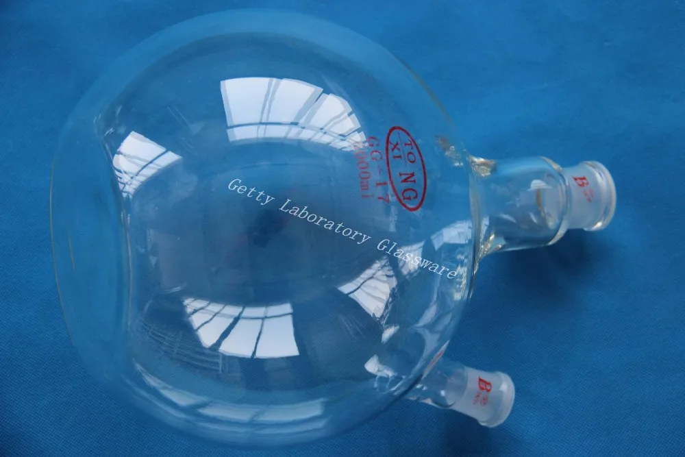 5L (5000ml) 2-neck (two-neck) flat bottom boiling flask, heavy wall, 24/29 joint 4 5L (5000ml) 2-neck (two-neck) flat bottom boiling flask, heavy wall, 24/29 joint 3