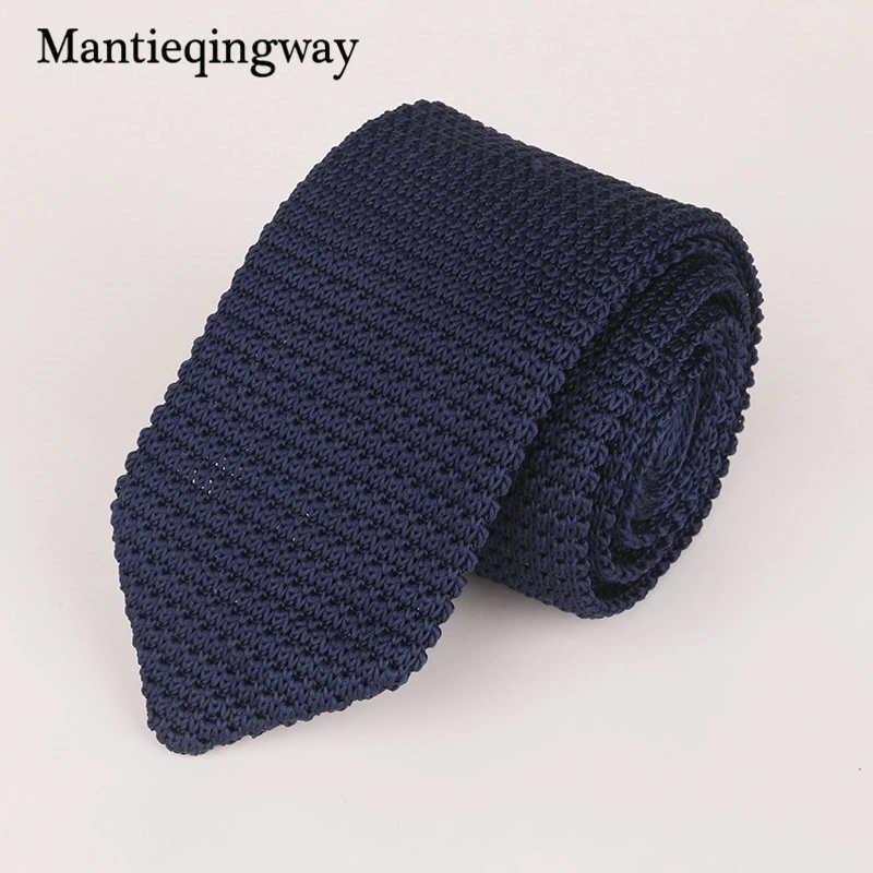 Mantieqingway 6 см Вязаные Галстуки для мужчин s деловой костюм галстук сплошной цвет обтягивающий мужской тканый галстук