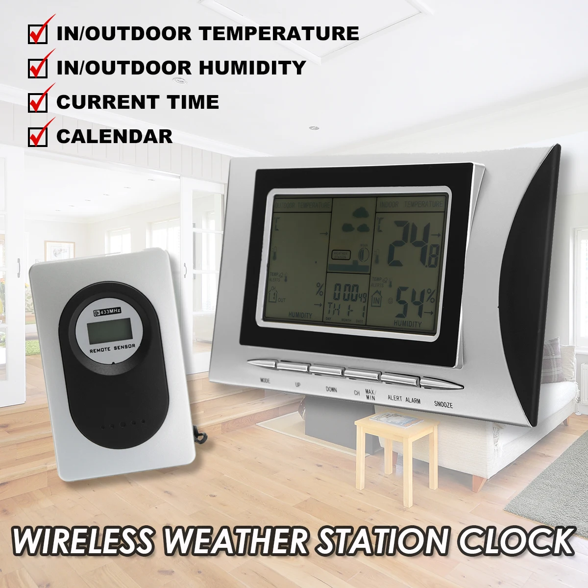 

Digital LCD Thermometer Hygrometer Electronic Temperature Humidity Meter Weather Station Indoor Outdoor Teste + Sensor