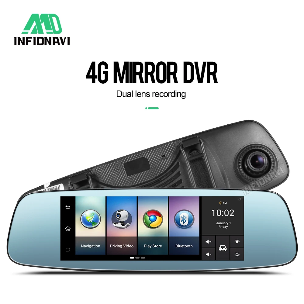

Infidnavi 7" 4G car mirror dvr Car Camera GPS Bluetooth WiFi Dual Lens Rearview Mirror Video Recorder Mirror Dash cam
