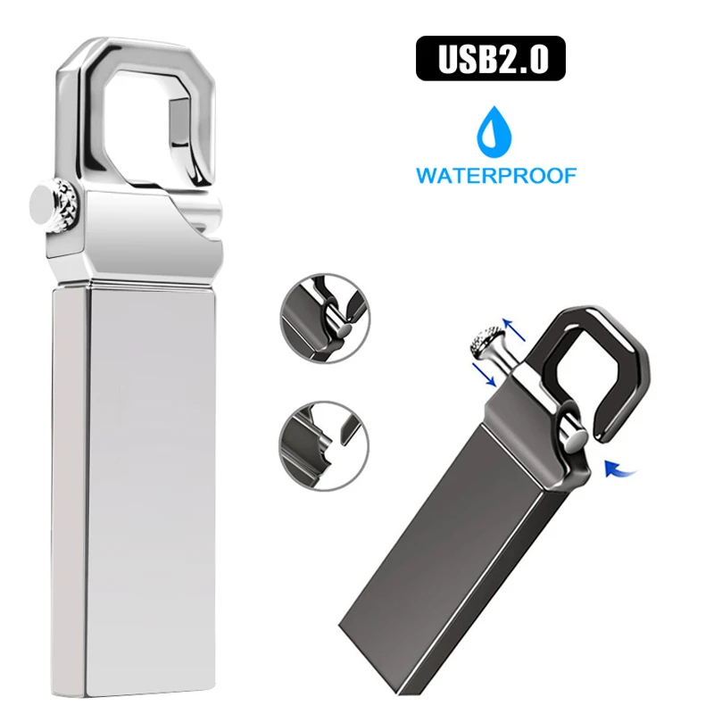 New USB Flash Drive 32GB 64GB Metal High Speed USB Stick Pendrive 128GB 8GB Real Capacity Pen Drive 16GB USB Flash