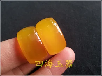 

Natural yellow chalcedony wide jade ring Fine Jewelry>>Rings free shipping