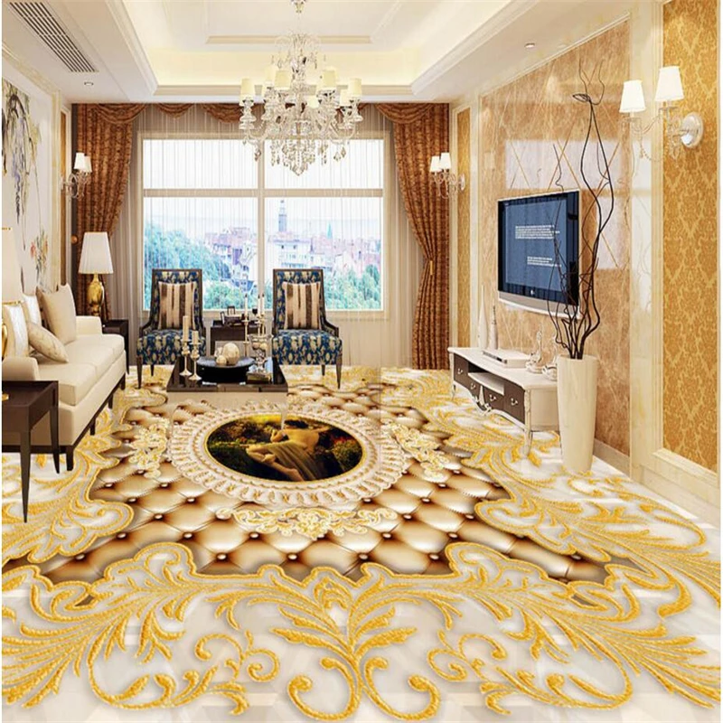 beibehang floor painted to paste the European Need for Marble Parquet Nude Oil Painting Art Flooring papel de parede