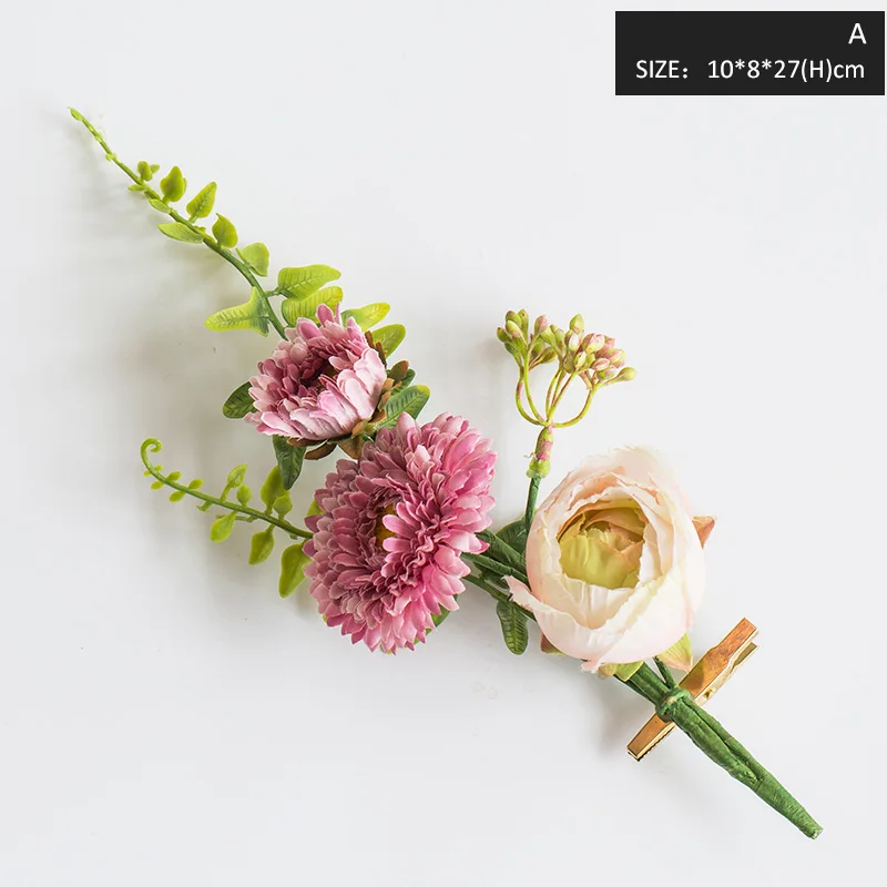 Miz 1 шт. Искусственные цветы настенные украшения для гостиной свадебный подарок аксессуары цветок клип шторы аксессуары - Цвет: A