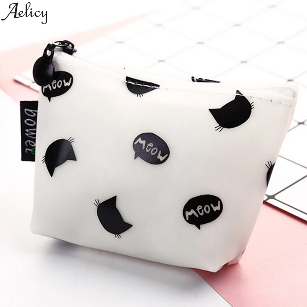Aelicy женский кошелек для монет для девочек, Детский кошелек на молнии с рисунком кота, Мини Женский кошелек для детей, милые кошельки для девочек
