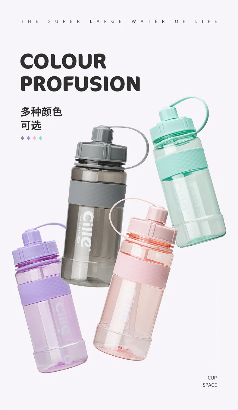 New Arrival 2000ml/3000ml Large Capacity Plastic bottle Sport Drinking bottle with strap Straw portable Water Bottle BPA Free