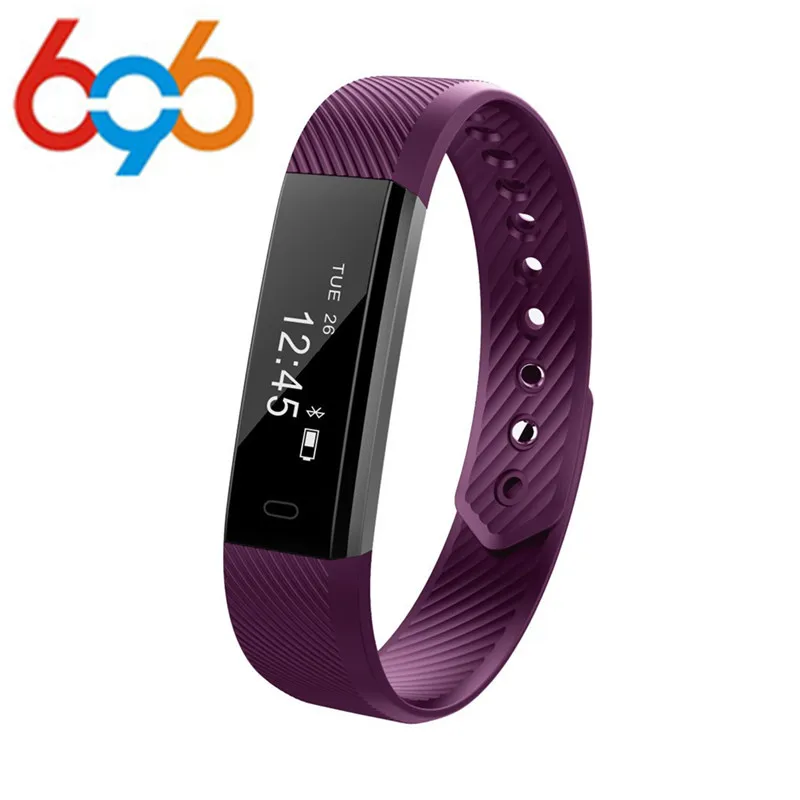 

696 HOT ID115 Smart Wristband Bluetooth 4.0 Fitness Tracker Watch Alarm Clock Step Counter Sleep Monitor Sport Smart Bracelet Ba