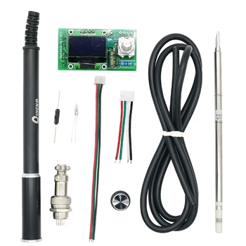 

QUICKO T12 STC OLED Controller Digital Soldering Iron Station DIY KITS With Black Aluminum alloy handle Use for HAKKO T12 tips