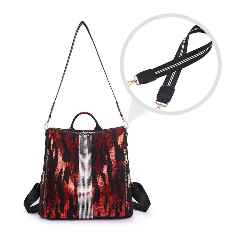 Kopen Animal Prints Rugzak Vrouwen 2019 Schooltassen voor Tienermeisjes Vintage Diamanten Bagpack Grote Capaciteit Rugzak XA445H
