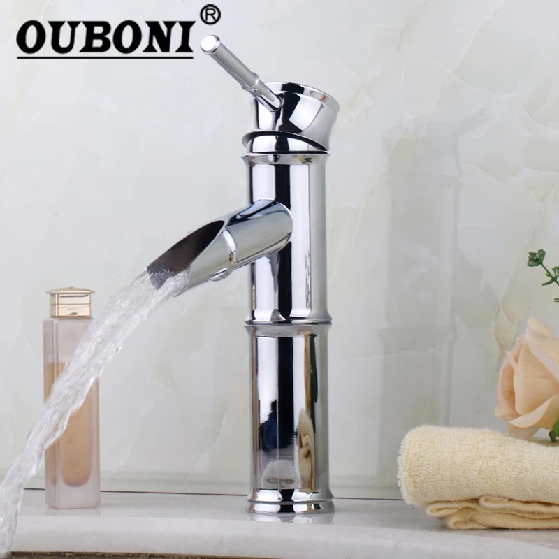 

Bathroom Basin Sink Mixer Tap Bamboo Body Bathroom Sink Torneira Tap Chrome Single Hole Basin Faucet