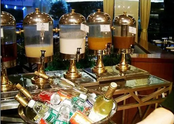 drink dispensers with stand stainless steel spigot ice chamber plastic double juice container beverage jar silver gold 8L jug buffet server