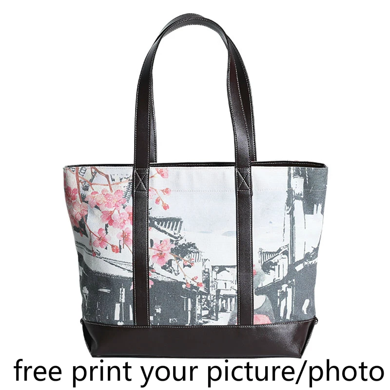 Schouder canvas tote bag vrouwelijke grote capaciteit shopping literaire stiksels tas picture photo logo aangepaste print schoudertas Schouder canvas tote bag vrouwelijke grote capaciteit shopping literaire stiksels tas picture photo logo aangepaste print schoudertas