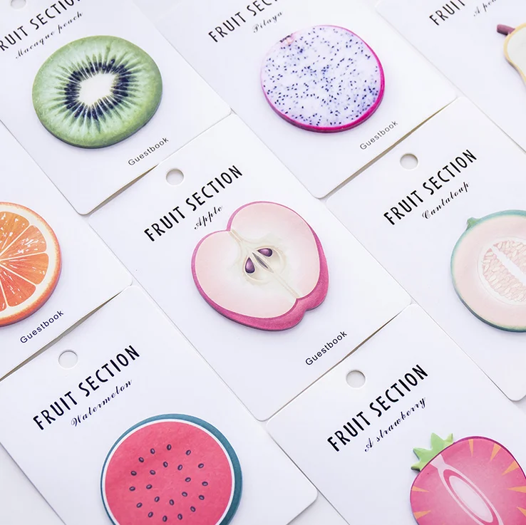 30 Sheets 8.7*12.5cm Size Fresh Fruit Memo Pad Sticky Notes Notepad Bookmark Paper Sticker Kids Students School Office Supply