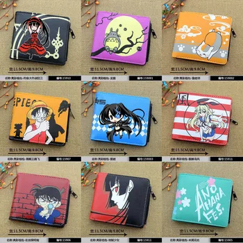 

Anime Hell Girl/One Piece/Date A Live /Totoro/kantai collection/Gintama/Conan/Anohana etc PU Short Wallet with zipper