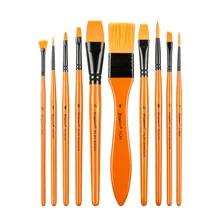 11 шт./компл. импортный нейлон волосы многофункциональные кисти безопасная краска акварель, масло, живопись акриловые кисти с тканевой сумкой