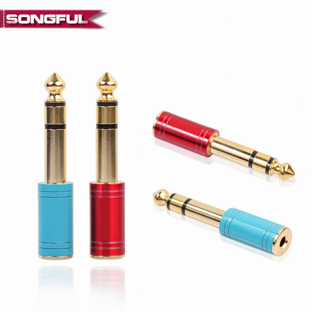

6.35/6.5mm 1/4" Male to 3.5mm 1/8" Female Audio Extension Connector 6.5/6.35 Plug to 3.5 Jack AUX Stereo Converter Adapter Plug