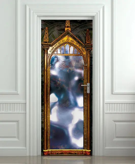 

DIY 3D Wall Sticker Mural Home Decor hogwarts mirror of desire Art Removable Door Sticker decole 77*200cm