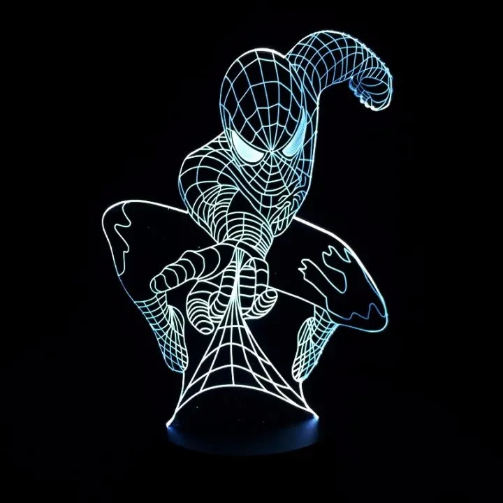 Супергерой Человек-паук 3D свет акриловые Оптические иллюзии лампе свет RGB изменение стол праздничное настроение лампа luz nocturna 3d