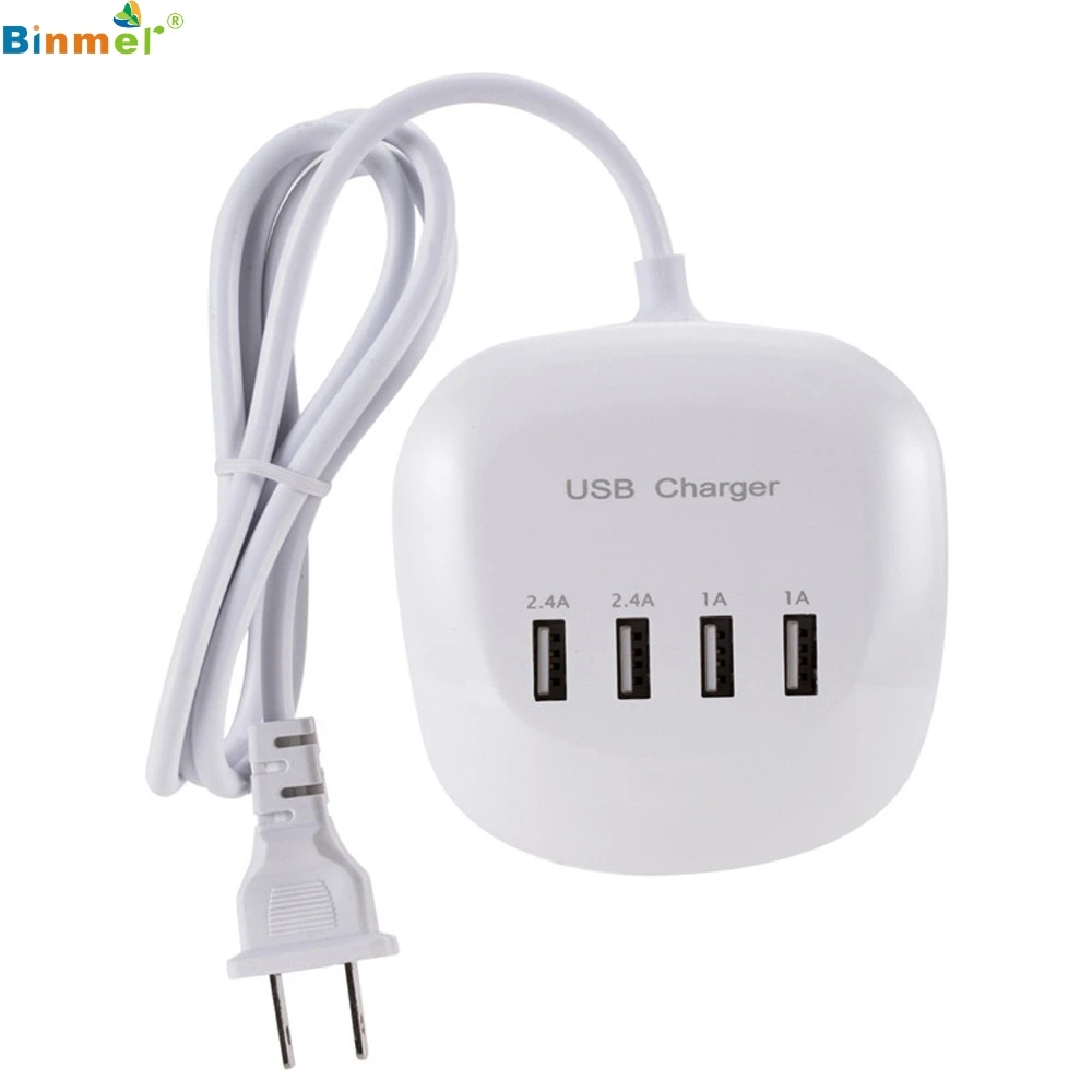 Binmer US | Стандарт ЕС 4 USB порта 3.4A 77 Вт настольное настенное зарядное устройство