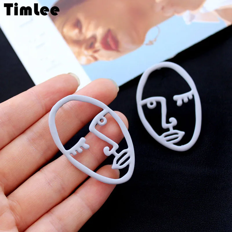 

Timlee E163 Free shipping New Contracted Retro Abstract Face Metal Drop Earrings Exaggeration Accessories Wholesale