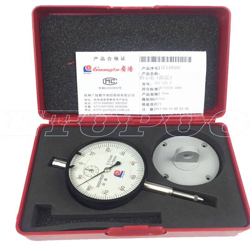 Guanglu циферблат индикатор 0-10 мм 0,01 мм ударопрочный циферблат тестовый датчик с рифлёной задней точности микрометр измерительные инструменты