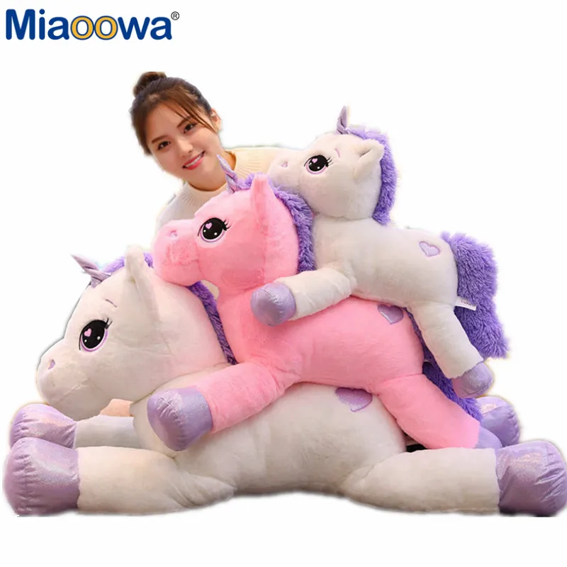 60-110cm Giant Size Unicorn Plush Toy Soft Stuffed Cartoon Unicorn Dolls Animal Horse High Quality Gift for drop shiping