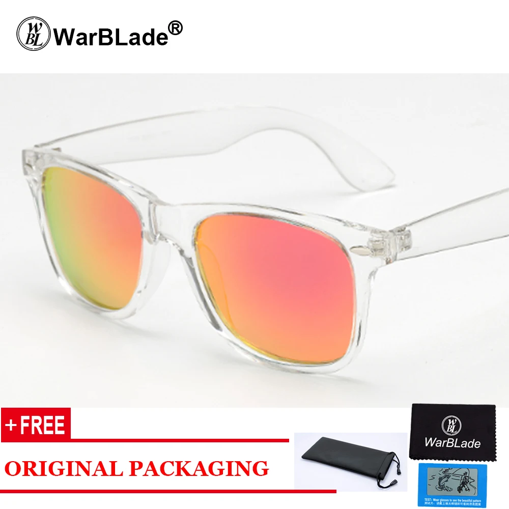clear red WarBLade модные унисекс поляризованные солнцезащитные очки Мужские Женские винтажные Квадратные Солнцезащитные очки с заклепками металлический дизайн ретро солнцезащитные очки oculos - Цвет линз: clear red