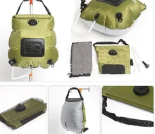 2019 sacs à eau pour Camping en plein air randonnée solaire sac de douche 20L chauffage Camping sac de douche tuyau commutable pomme de douche offre spéciale 