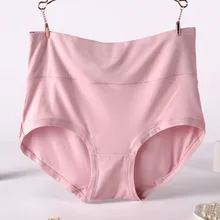 Q001 4 pçs/lote venda quente feminina tamanho grande 6xl calcinha sólida de cintura alta roupa interior feminina calcinha macia viscose lingerie briefs