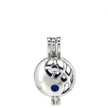 

K803 5pcs/lot Silver Alloy Tai Ji Bagua Beads Cage Pendant Locket Fairytale Party Essential Oil Diffuser