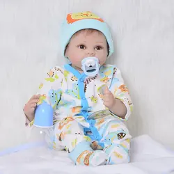 2019 силиконовые виниловые куклы Reborn Младенцы 22 ''55 см Реалистичная кукла-новорожденный кукла с хлопок тело открытым ртом мальчик подарок