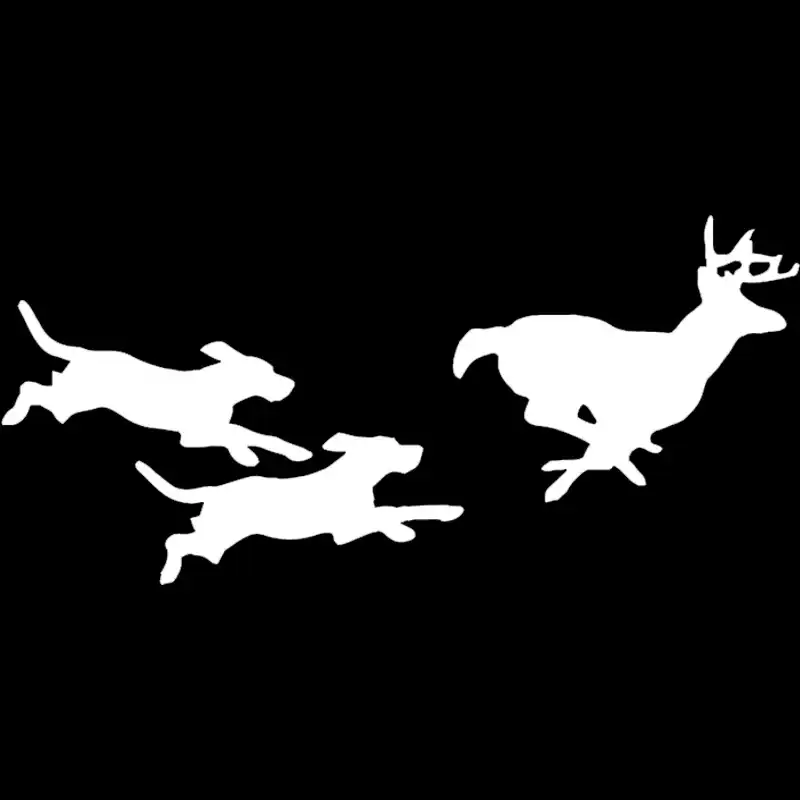 25.4*11.7CM Hunting Dogs Chasing Deer Vinyl Decal Creative Car Stickers