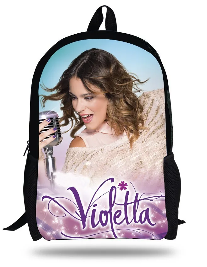 16-дюймовый Mochila рюкзак Violetta для подростков девочек Diario Виолетта сумка детская школьная сумка модная детская одежда школьные рюкзаки в режиме онлайн