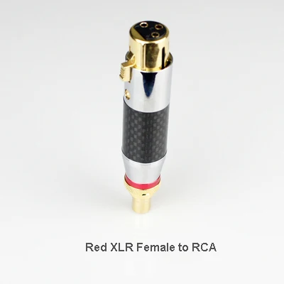 Углеродное волокно позолоченный Аудио Адаптер XLR 3Pin мужской/женский RCA Женский аудио адаптер Разъем конвертер HIFI поддерживается - Цвет: Red  Female to RCA