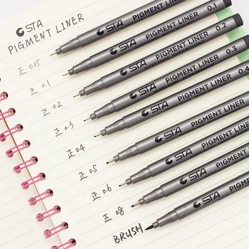 

Hethrone Fineliner STA Waterproof Marker Pen Pigment Micron Ink hook line Drawing Painting Pen art Markers Black Sketching Pens